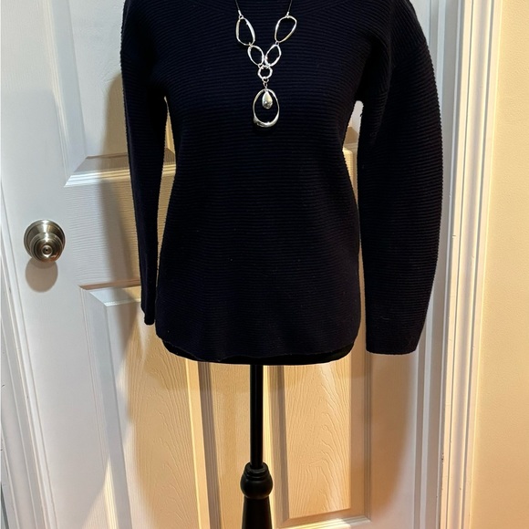 Talbots Black Ribbed Sweater, Size M - Picture 2 of 9